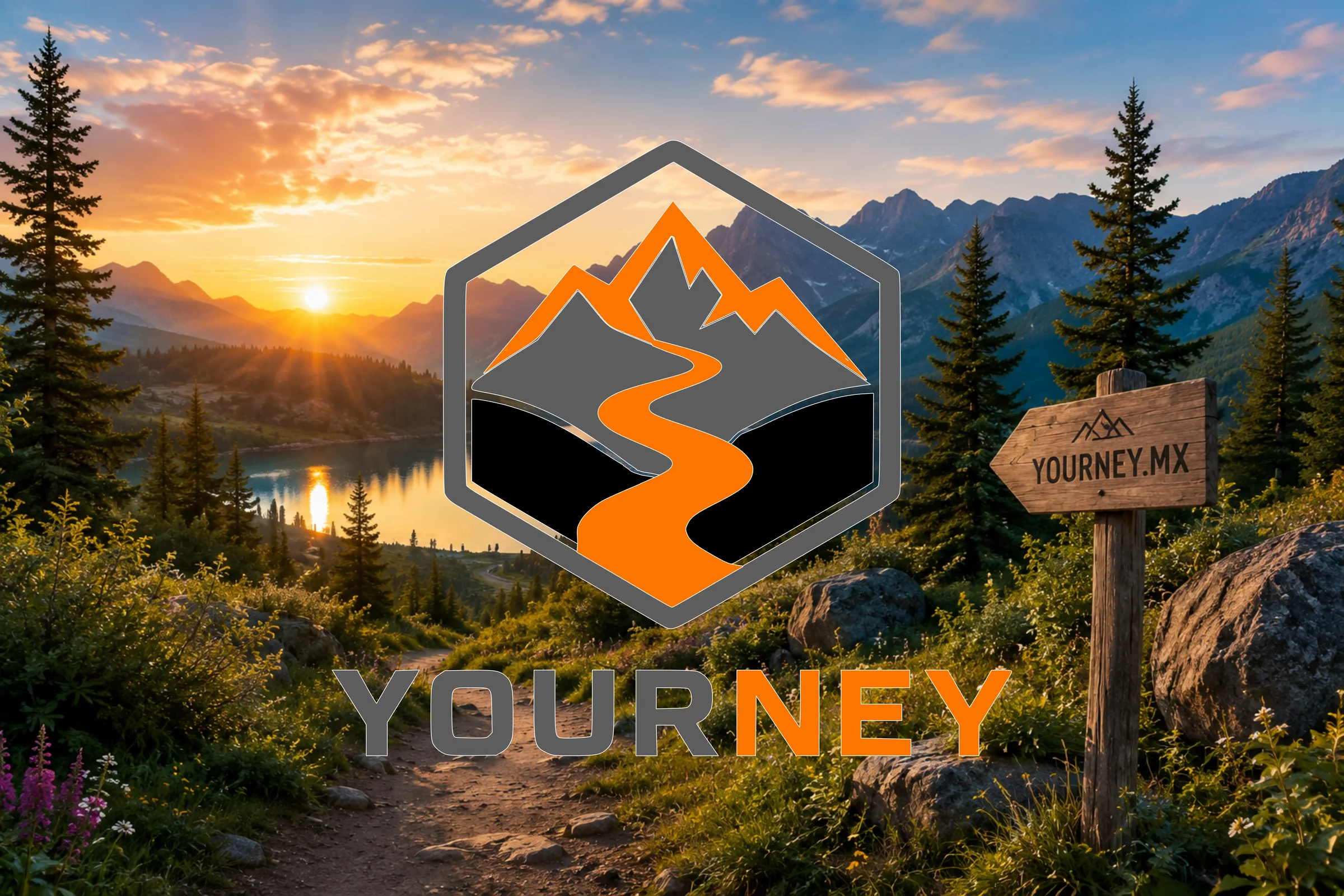 YOURNEY mountain route at sunset